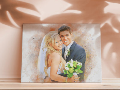 anniversary canvas painting of a lovely couple