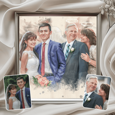wedding photo restoration of a lovely couple along with their parents