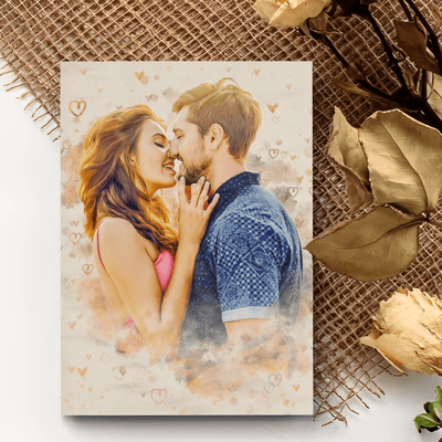 wedding canvas painting of a lovely couple