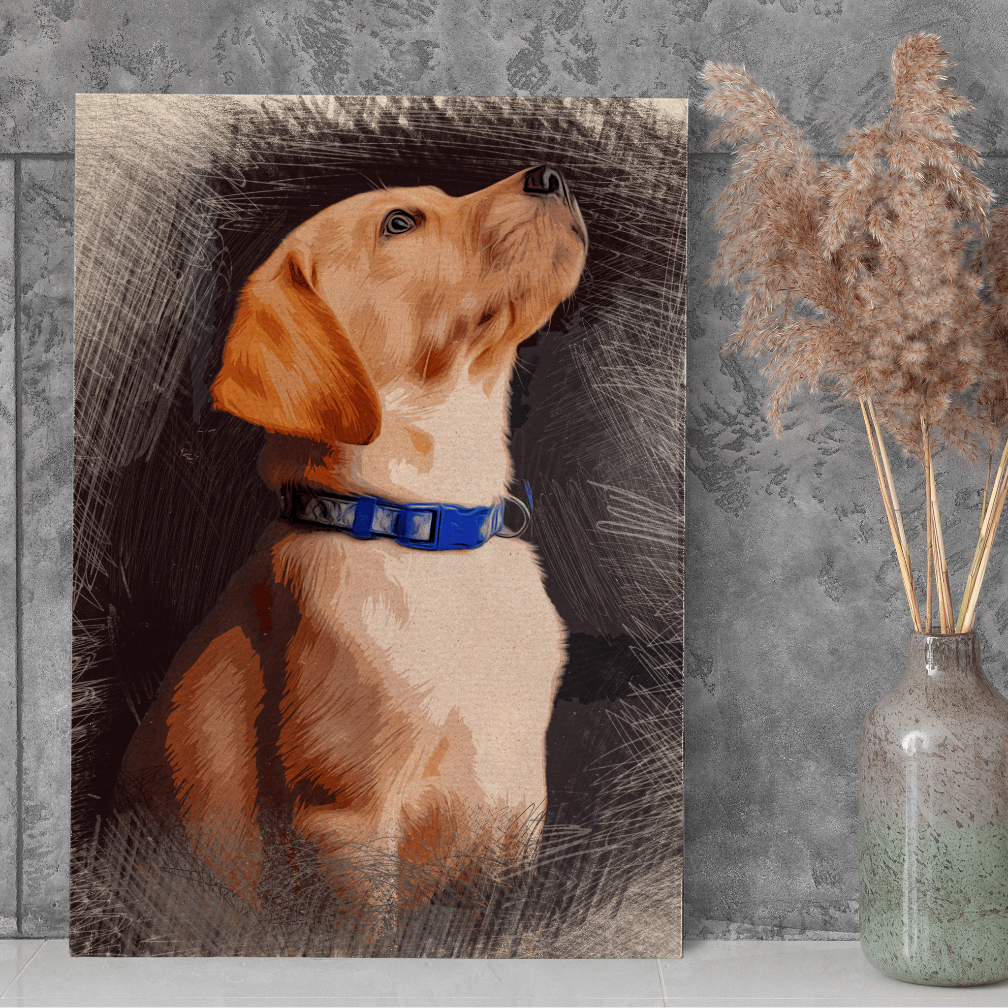 Custom Colored Pencil Dog Drawing