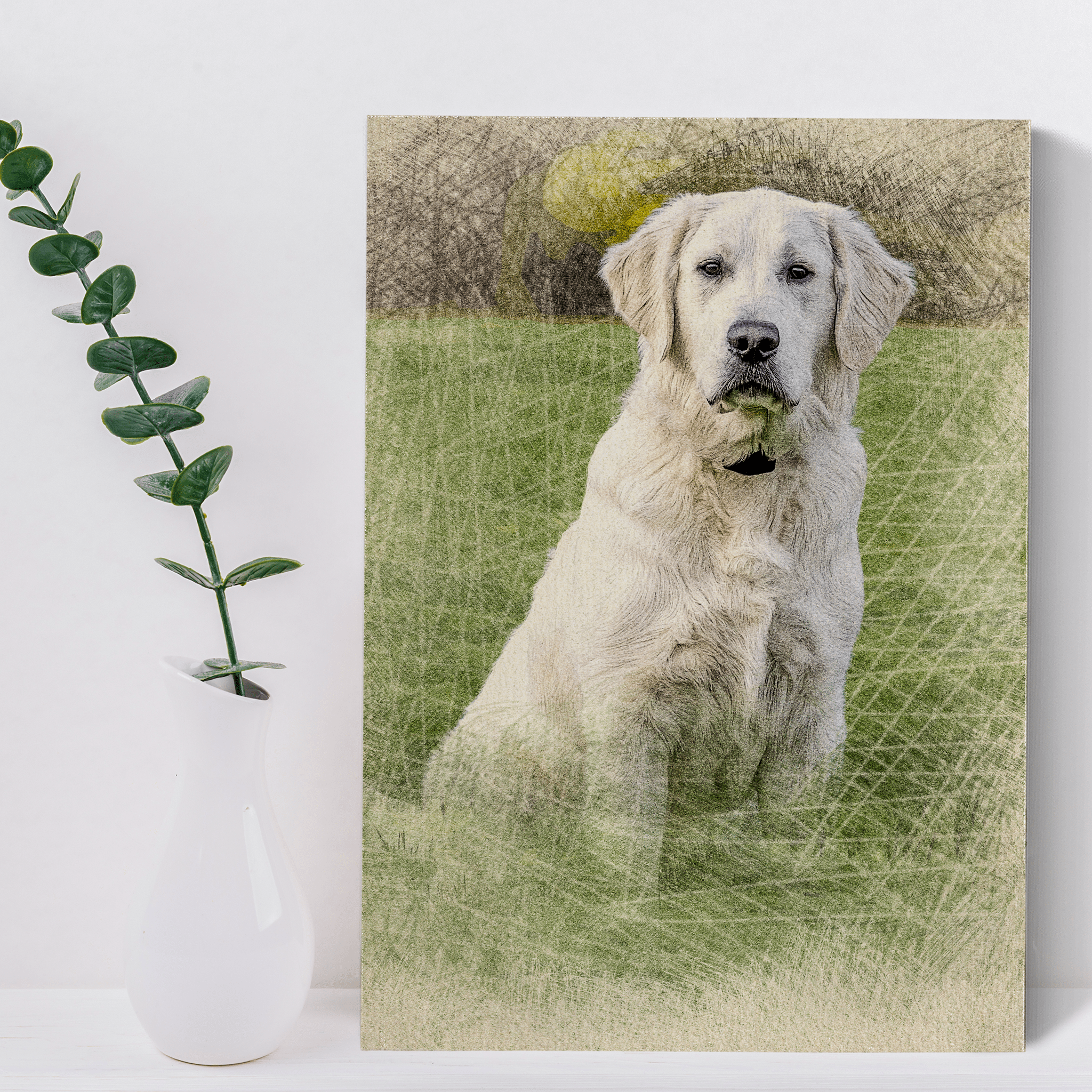 Custom Pet Colored Pencil Drawing