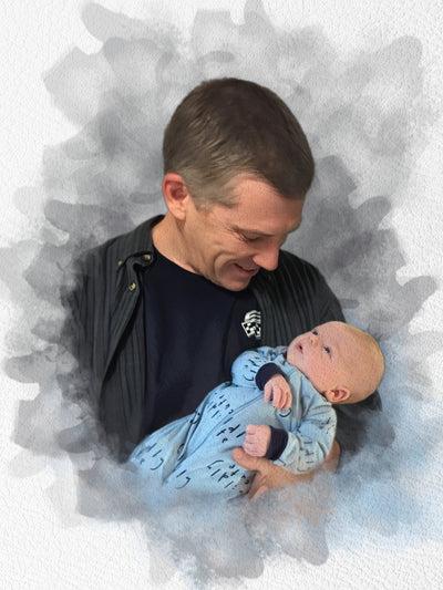 digital art fathers day gifts of a father with his baby