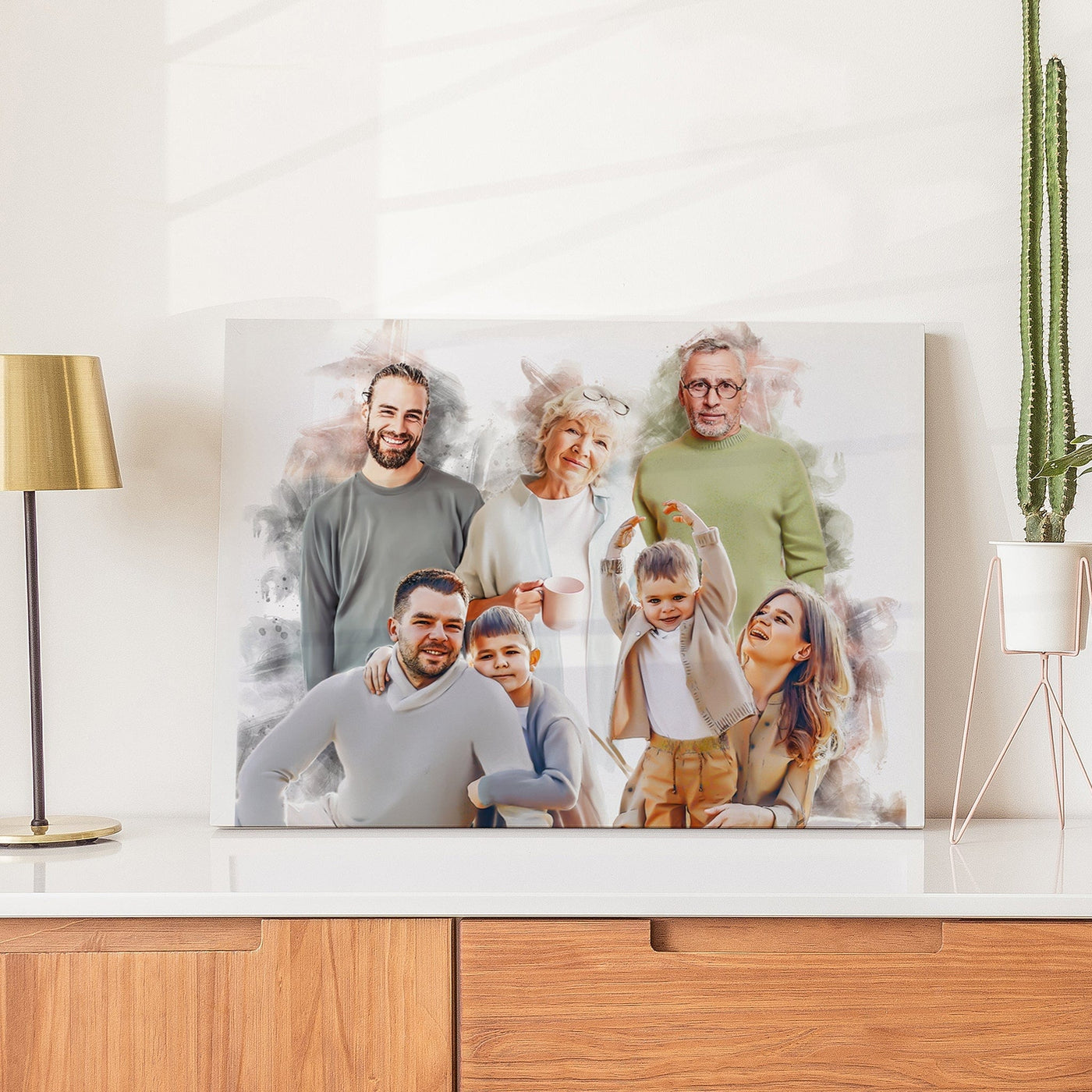 custom digital art of a lovely family