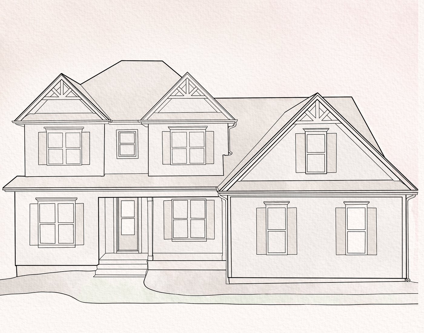 house line art of an amazing house