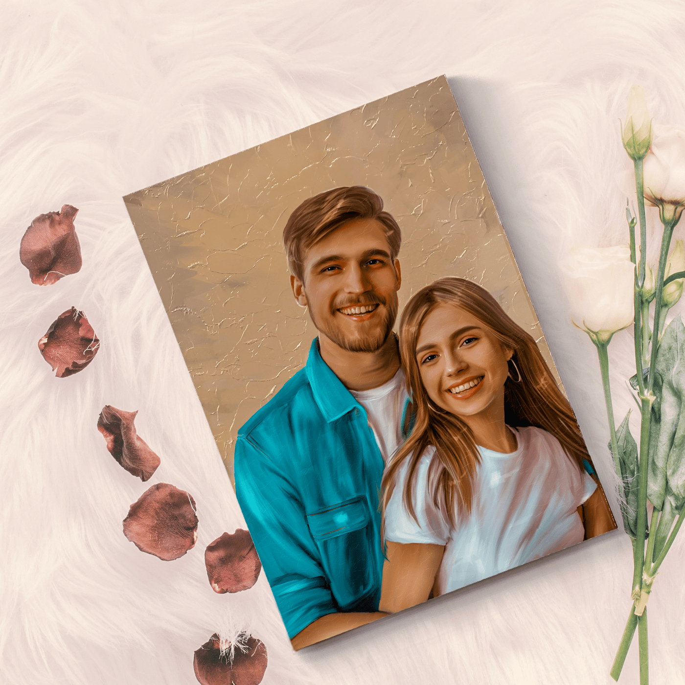 couple pastel portrait of a lovely couple