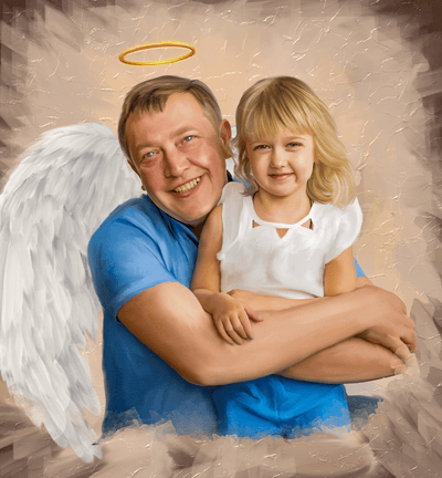 grandparents photo manipulation of a grandfather with his grandchild
