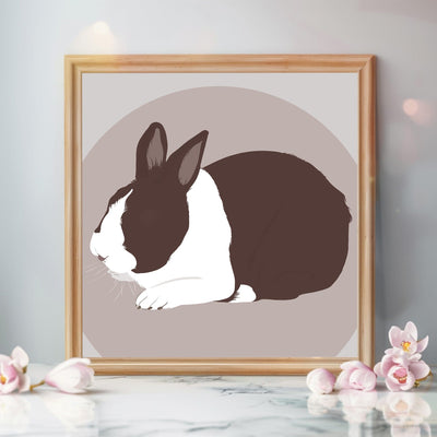faceless pet portrait of an adorable rabbit