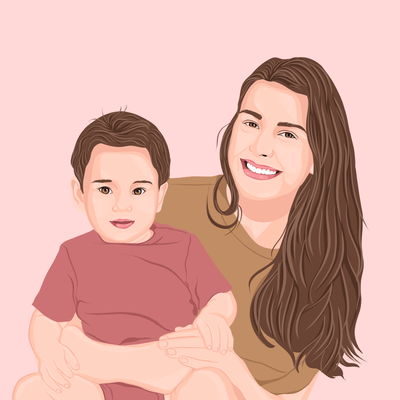 mother vector art of a mom with her son