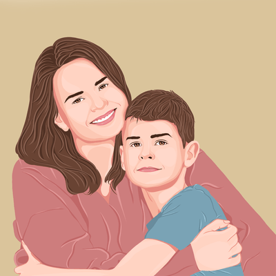 mother vector art of a mom with her son