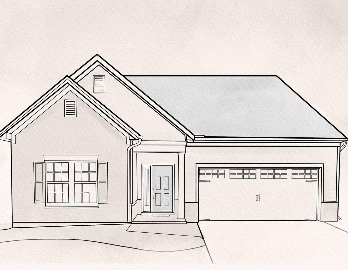 house line art of an amazing house