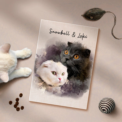 pet digital art of two adorable cat