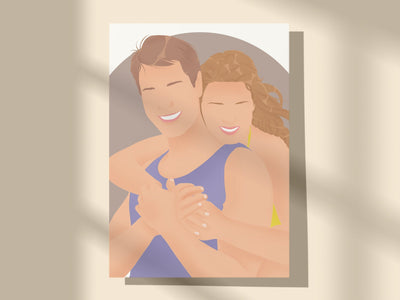 faceless birthday painting of a sweet couple