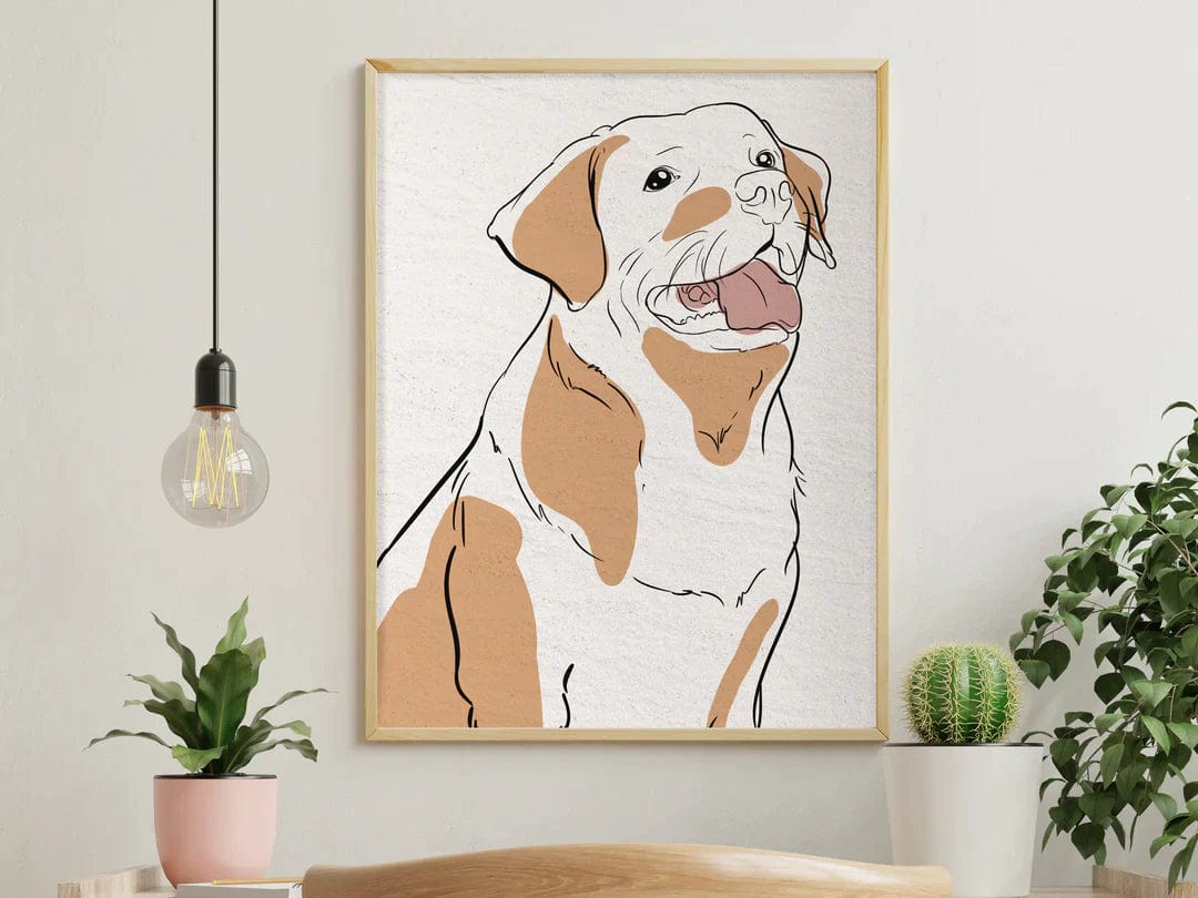 pet line art of an adorable dog