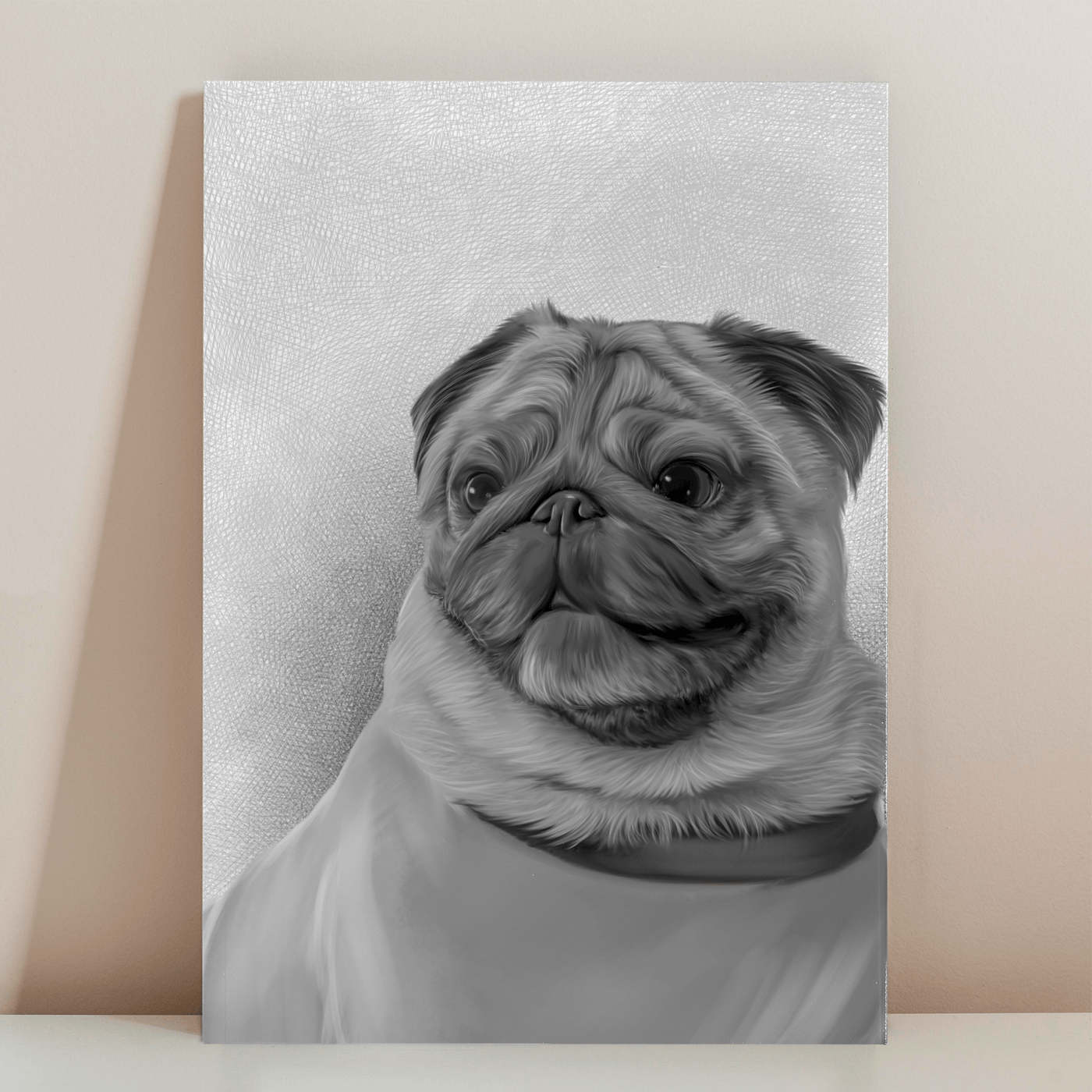 dog pencil portrait of an adorable dog drawn in black and white