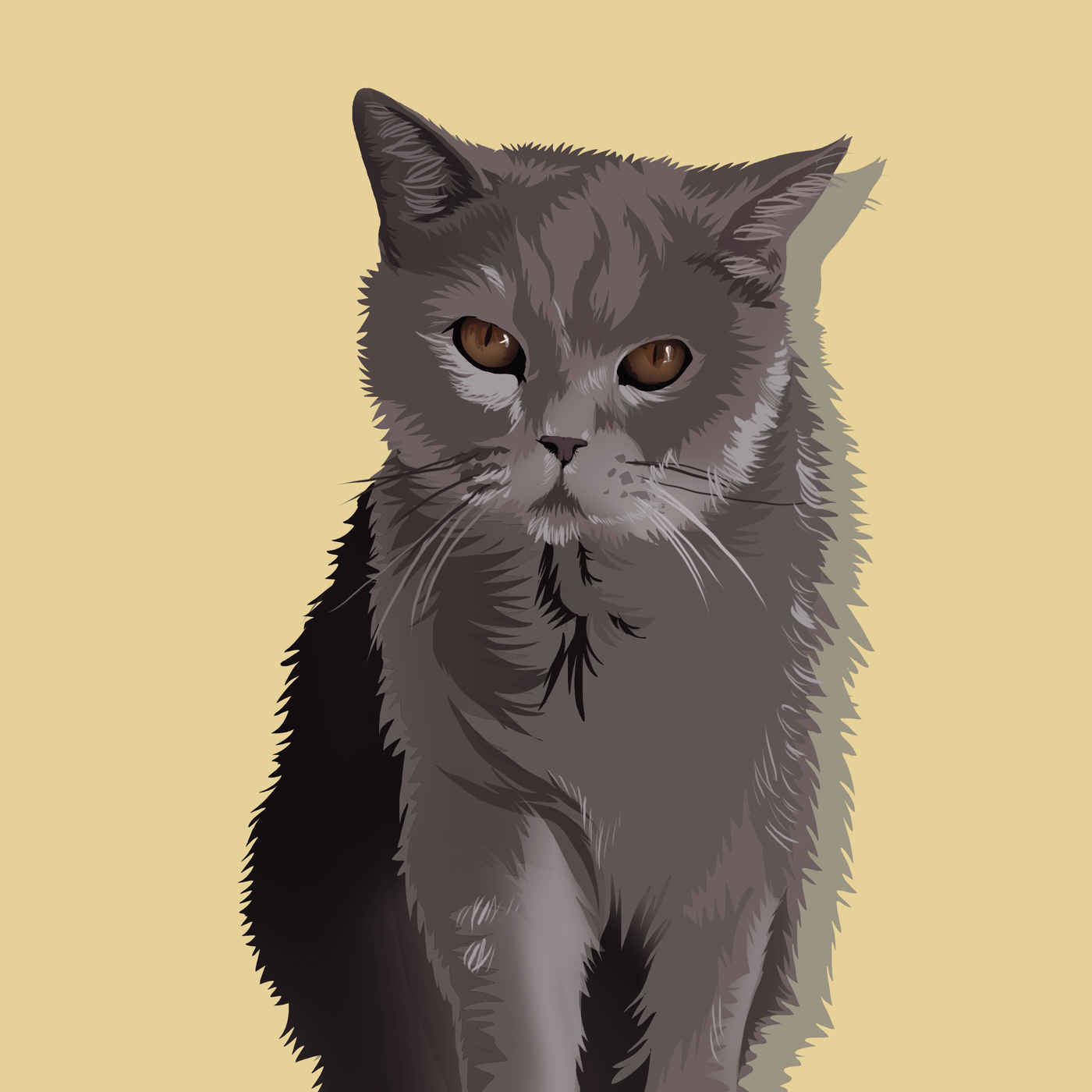 pet memorial vector art of an adorable black fur cat