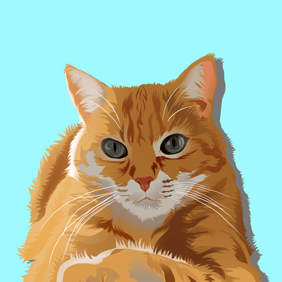 pet memorial vector art of an adorable orange fur cat