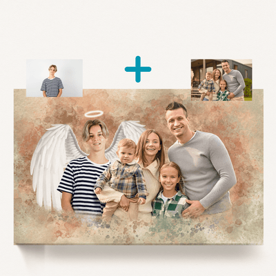 combine photos of a before-and-after family photos, immortalizing memories and moments with their deceased son