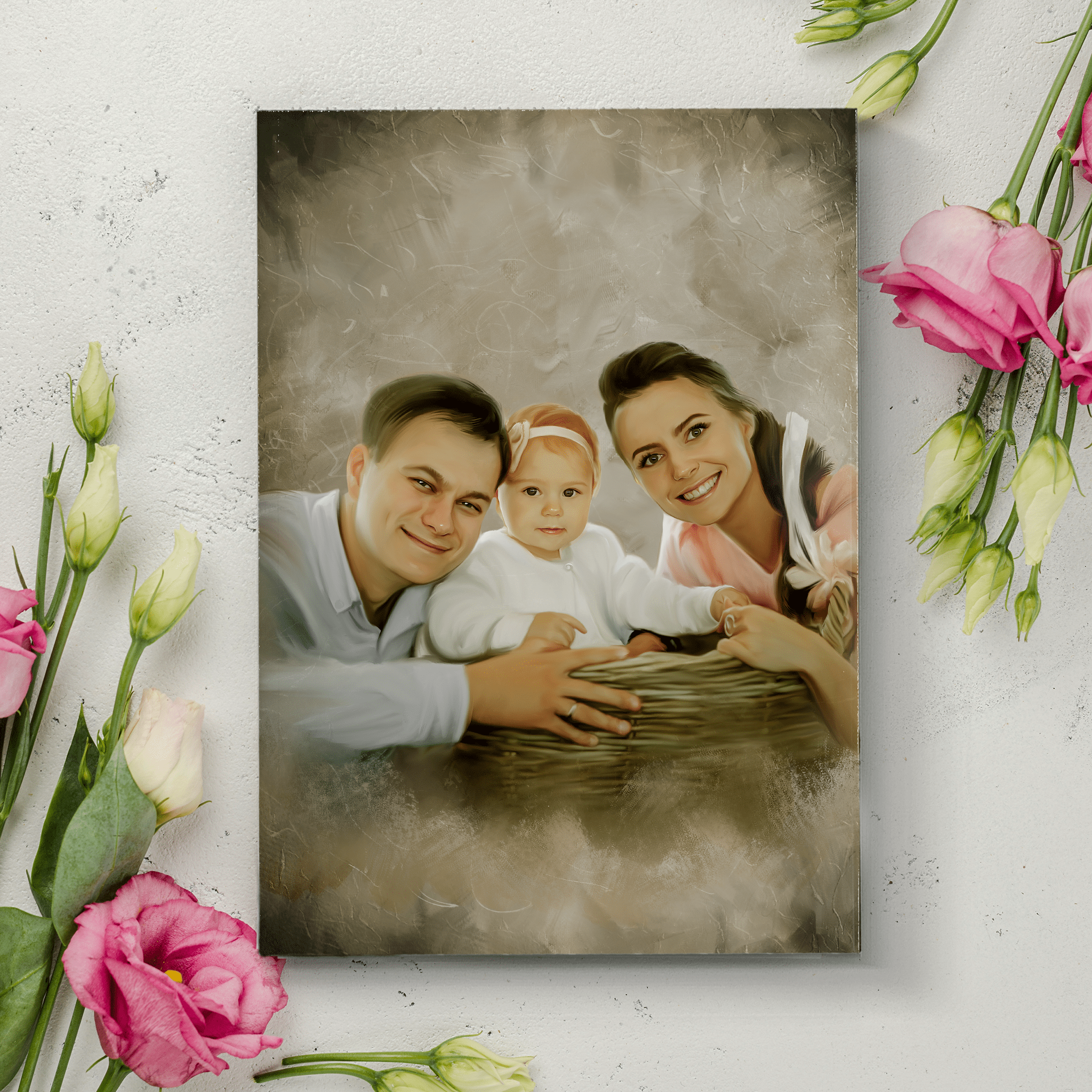 Custom Acrylic Mother and Daughter Painting