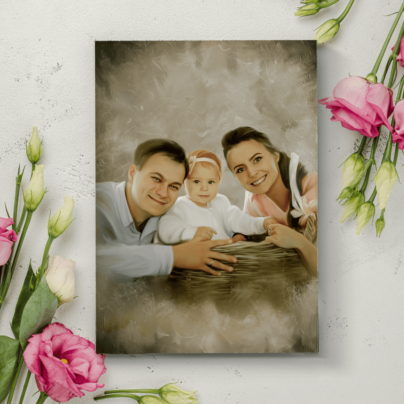 parents digital art of a lovely family