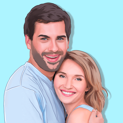 anniversary vector art of a lovely couple