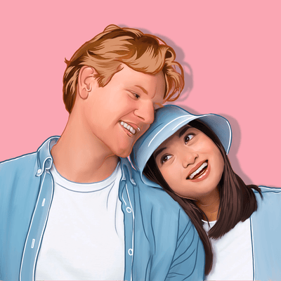 boyfriend vector art of a lovely couple