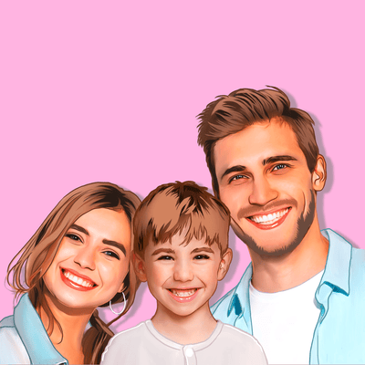 family vector art of a lovely family