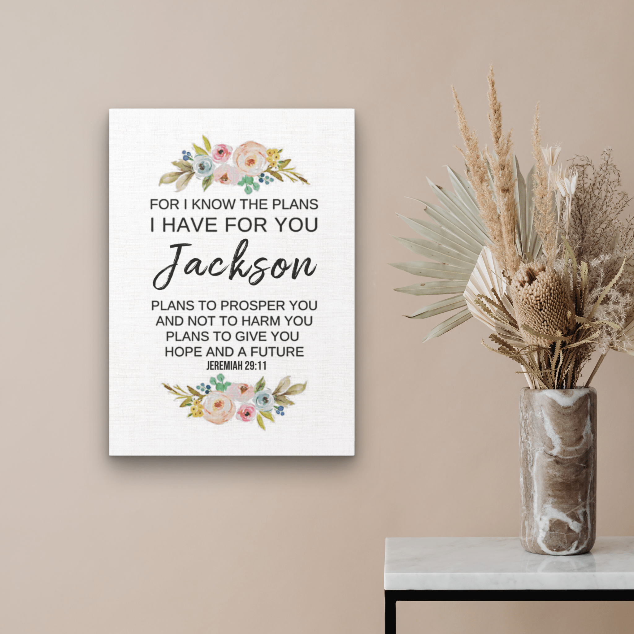 Custom Jeremiah 29:11 Wall Art | For I Know the Plans I Have for You