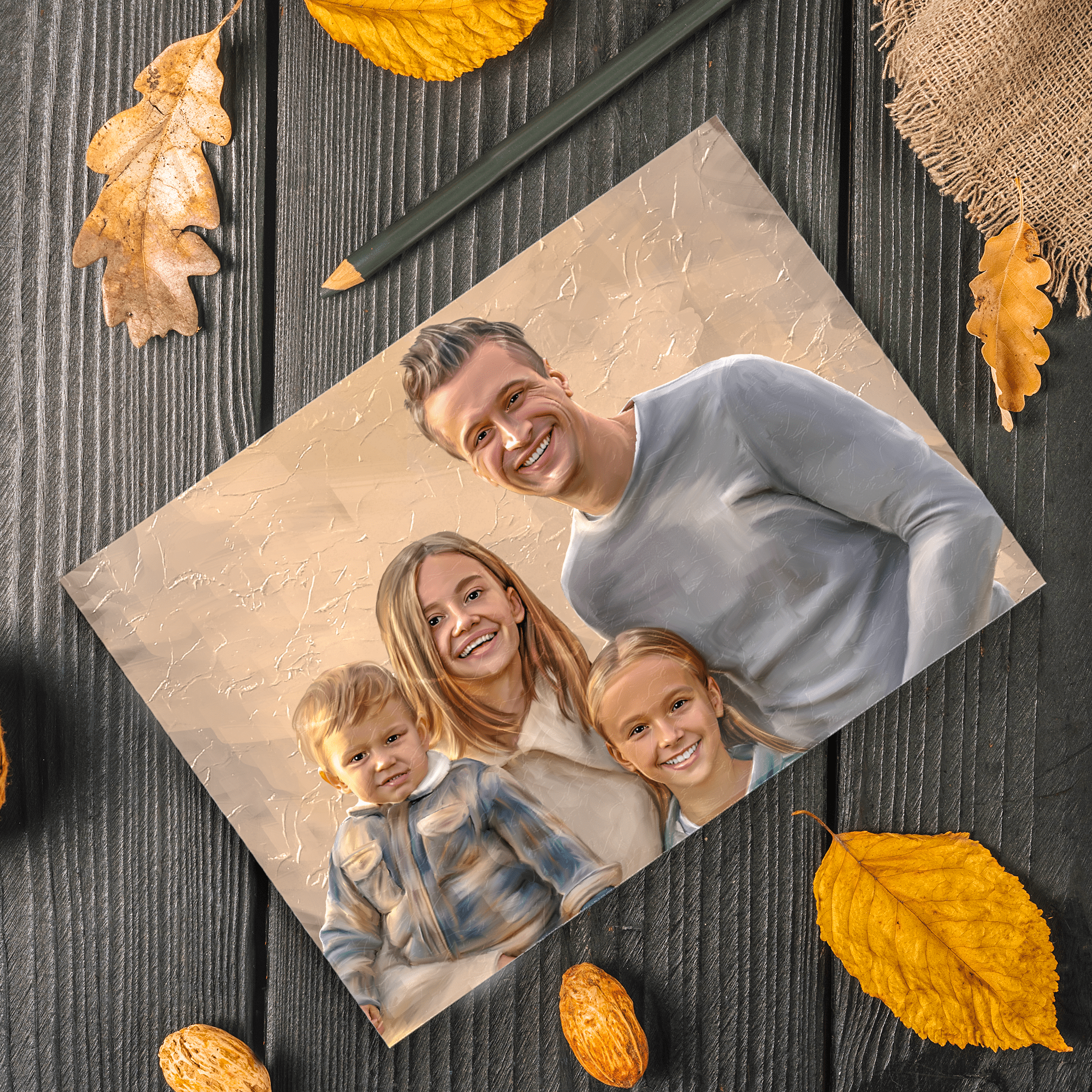 Custom Family Oil Painting