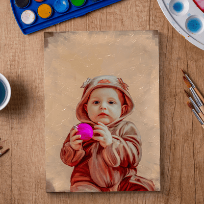 acrylic baby portrait of an adorable baby