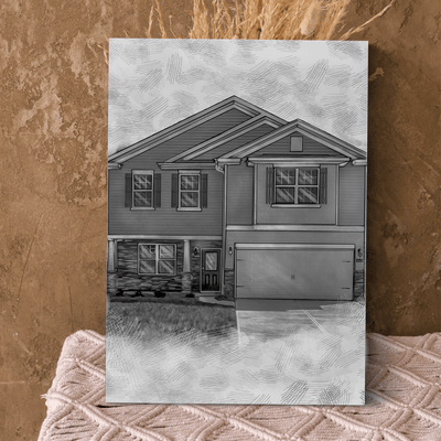 house pencil sketch of an amazing house for a family