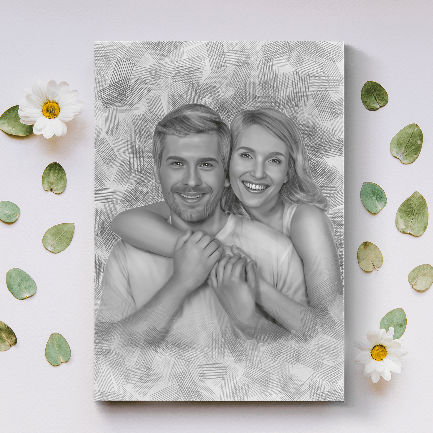 couple pencil sketch of a lovely couple