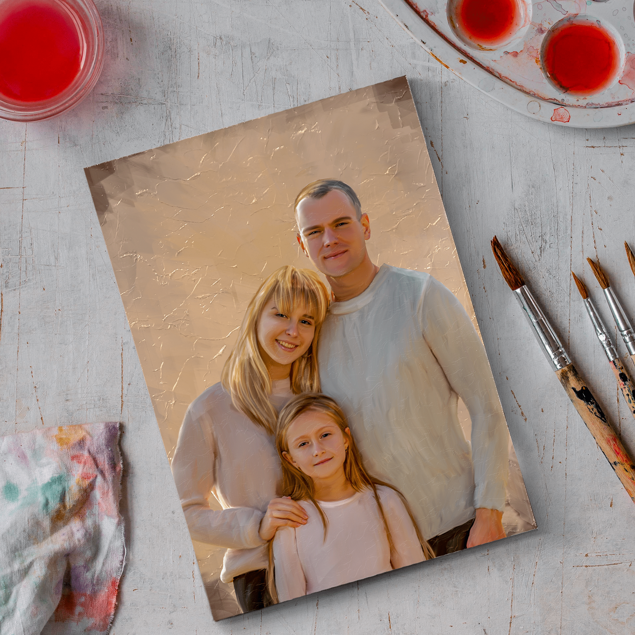 Custom Family Oil Painting