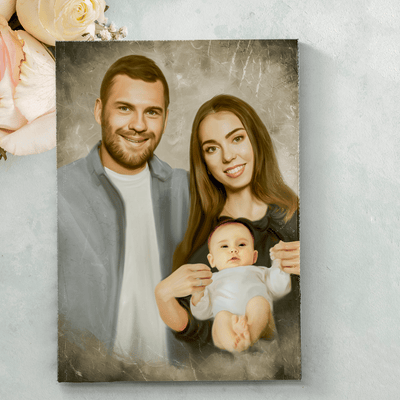 mothers day pastel portrait of a lovely family