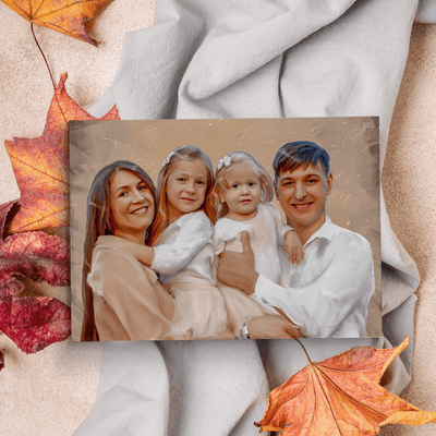 father's day canvas painting of a lovely family