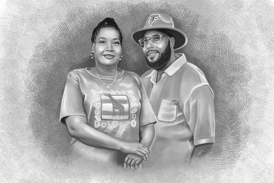 valentines day paintings for a lovely couple painted in black and white color