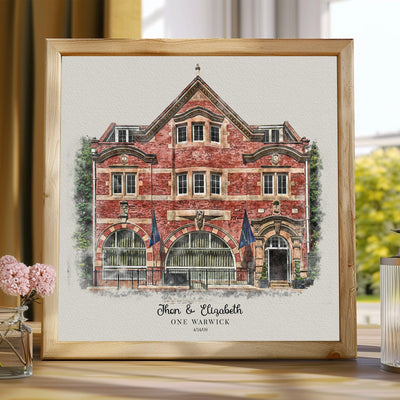 Watercolor Wedding Venue Portrait