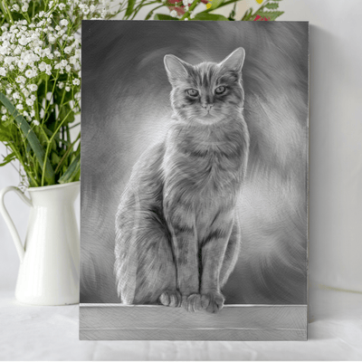 Custom Cat Charcoal Portrait