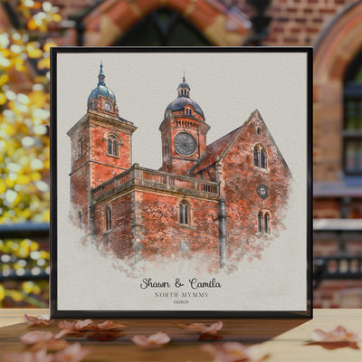 Watercolor Wedding Venue Portrait