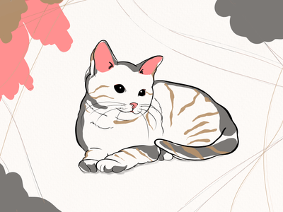 Custom Cat Line Art