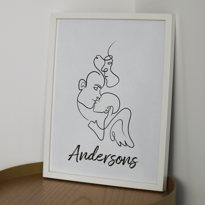 Angel Baby Miscarriage Line Drawing | Pregnancy Loss Gift