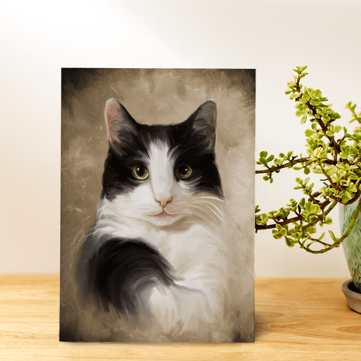 pet oil painting of an adorable fur cat