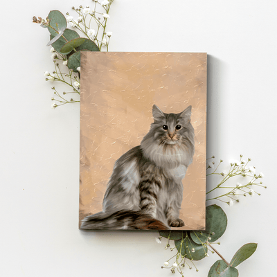 acrylic pet painting of an adorable fur cat