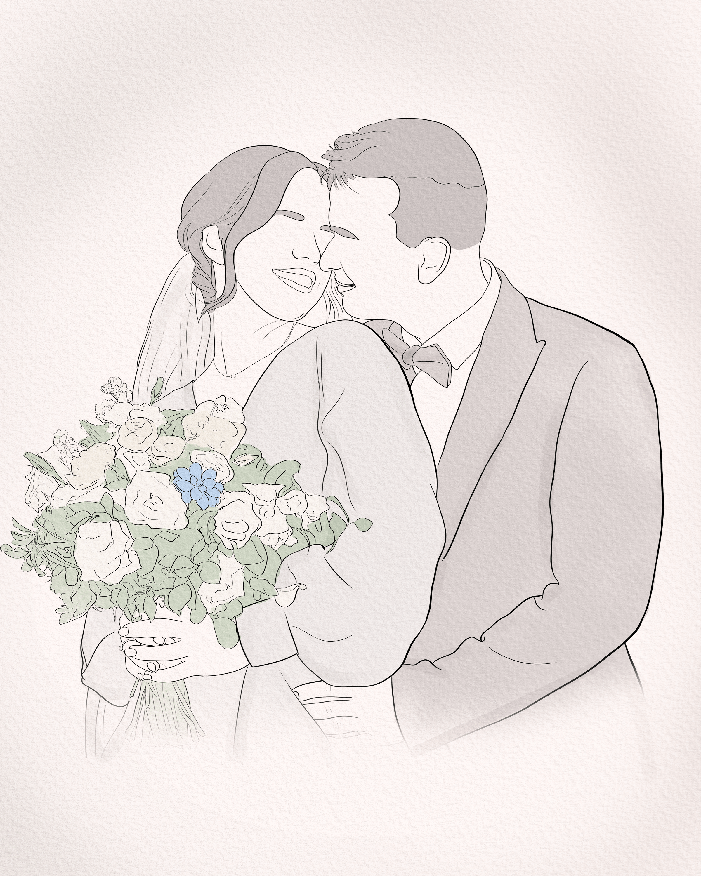 Custom Wedding Line Art