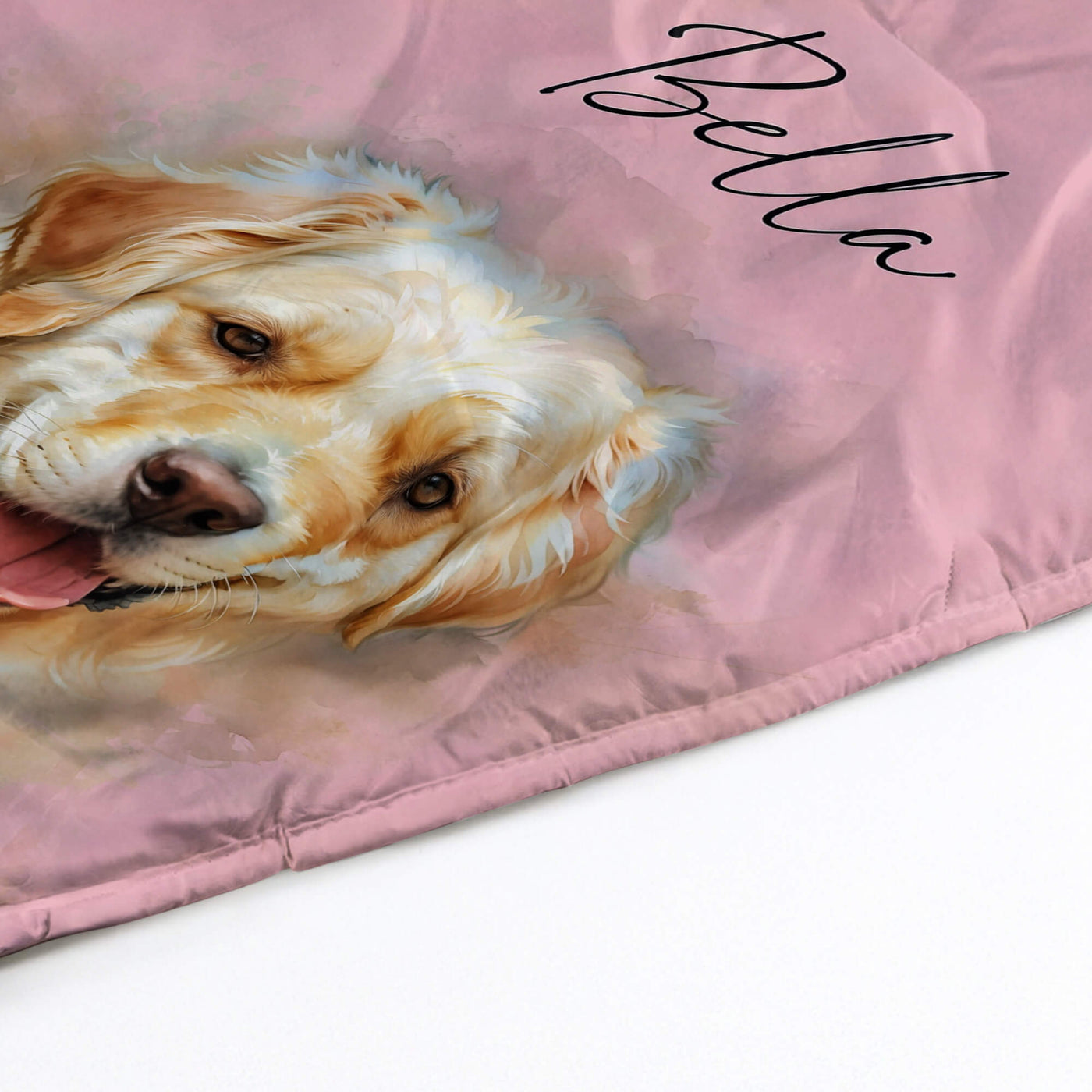 Watercolor Pet Portrait Blanket with Name