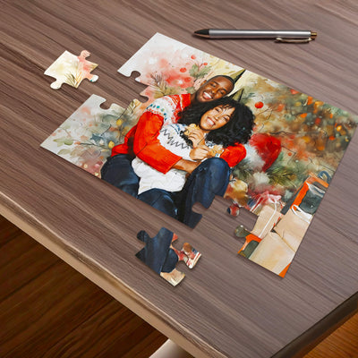 Couple Watercolor Portrait Puzzle