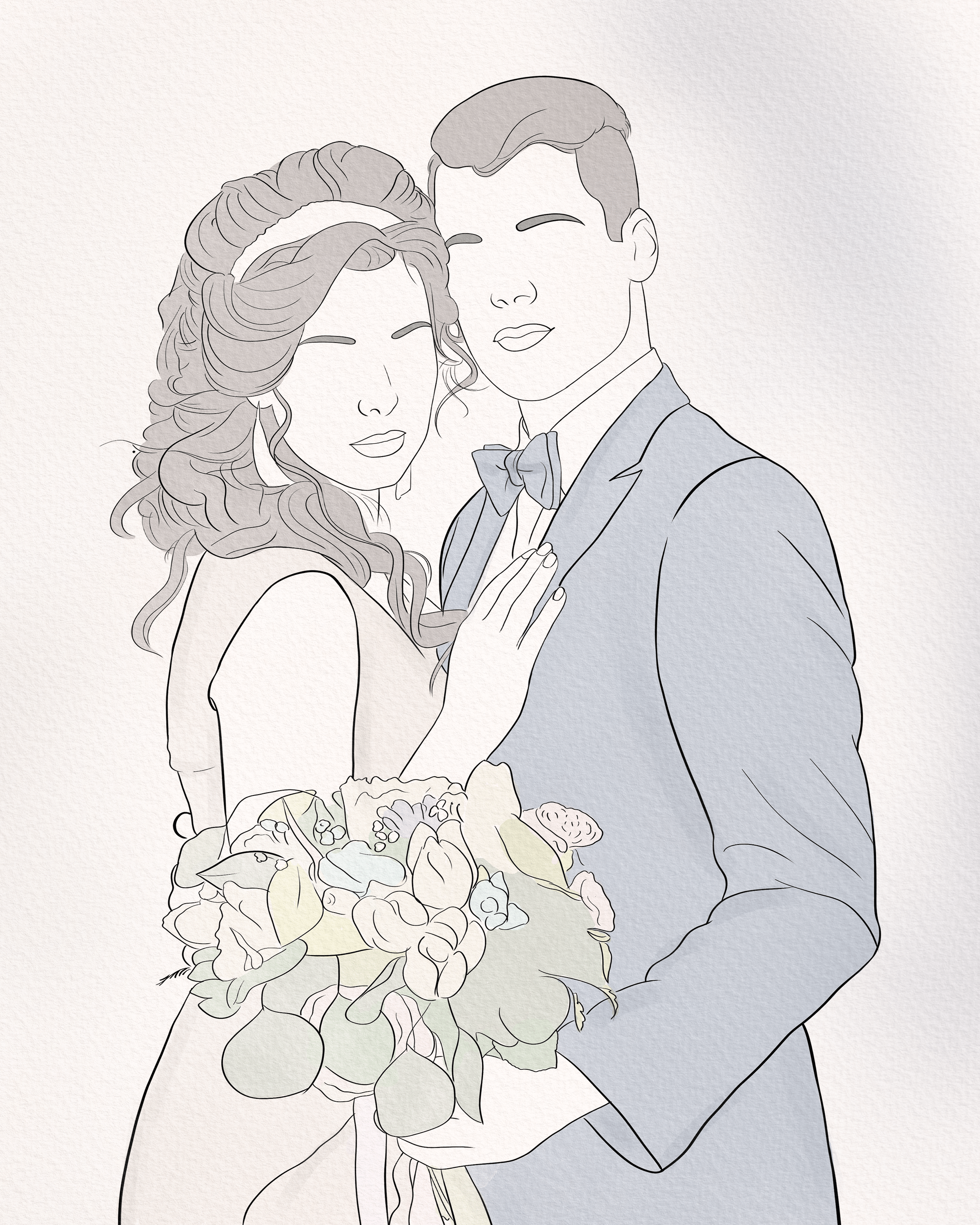 Custom Wedding Line Art