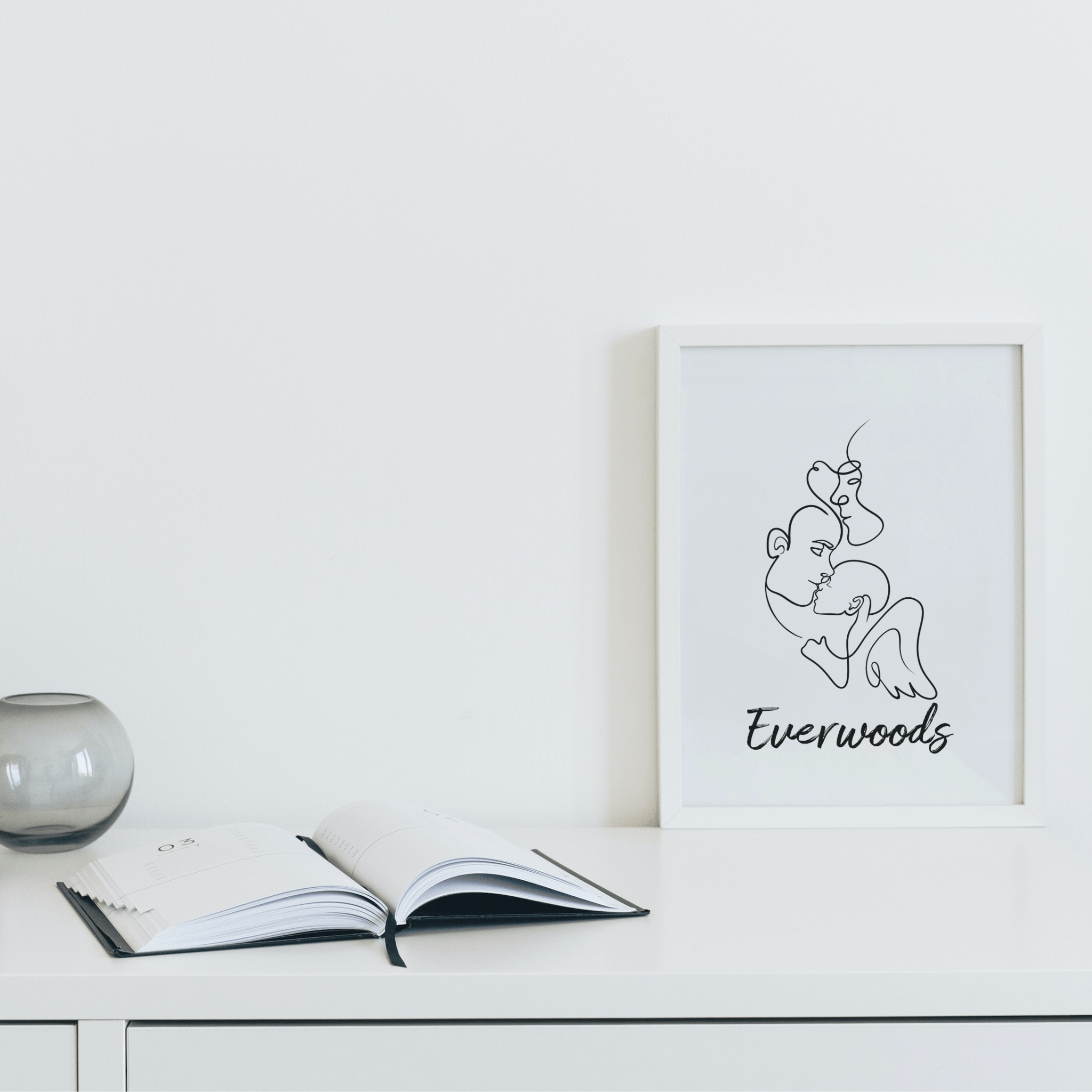 Angel Baby Miscarriage Line Drawing | Pregnancy Loss Gift