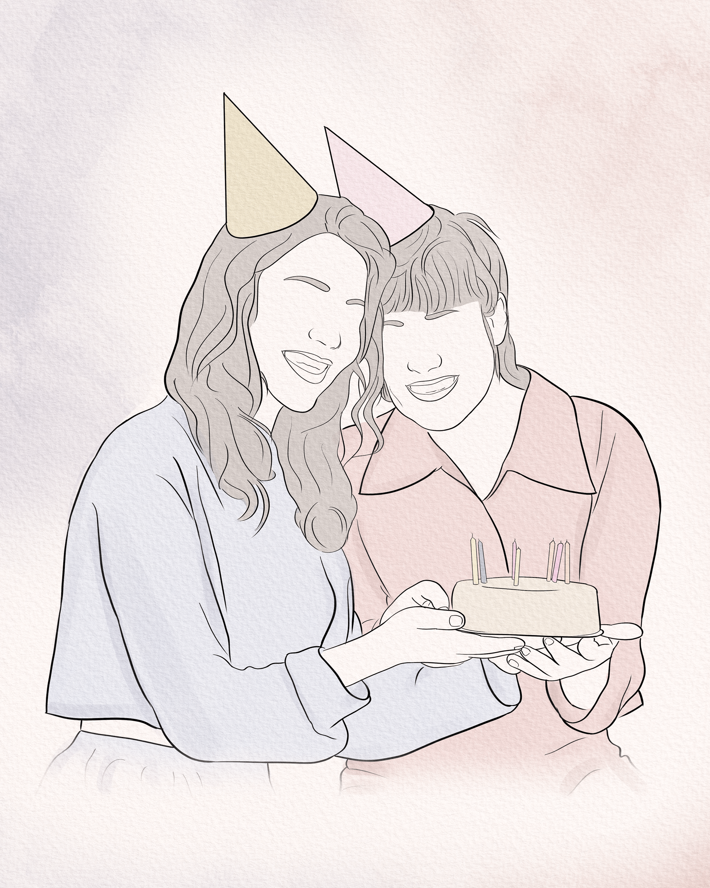 Custom Birthday Line Art