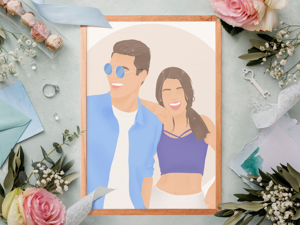 Custom Faceless Couple Portrait