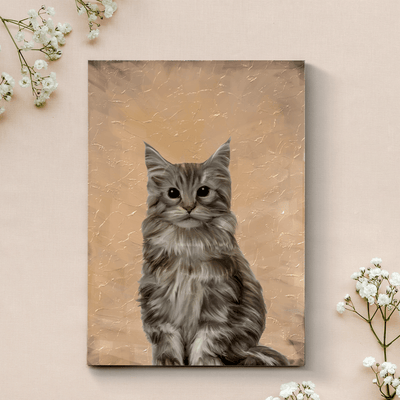pastel pet portraits of a cute black and white tone cat